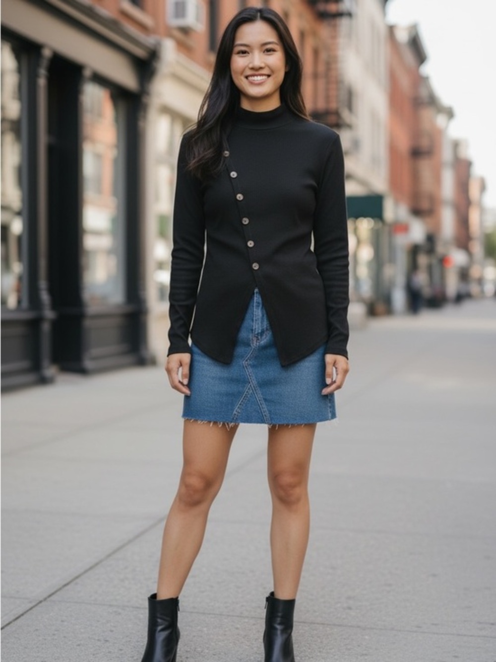 Commense Black Knit Top NWT